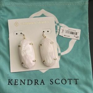 Kendra Scott Esme Gold Drop Earrings White NWT